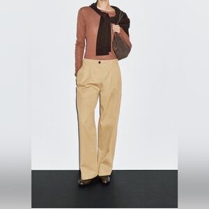 New Massimo Dutti Tan Wide-Leg Pants